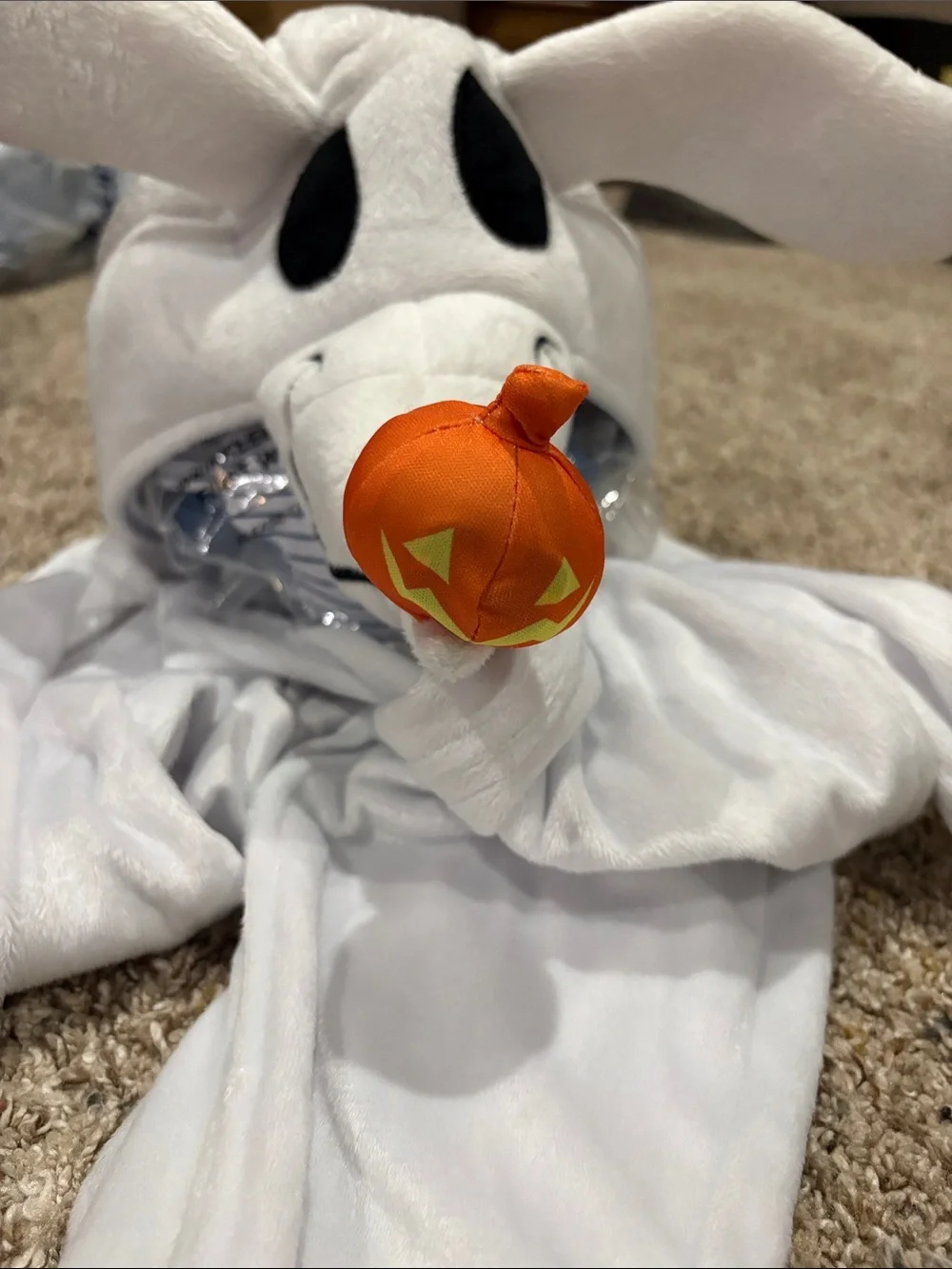 Kids Disney Zero Costume with Hood and Pumpkin Accent that lights up - Picture 9 of 9